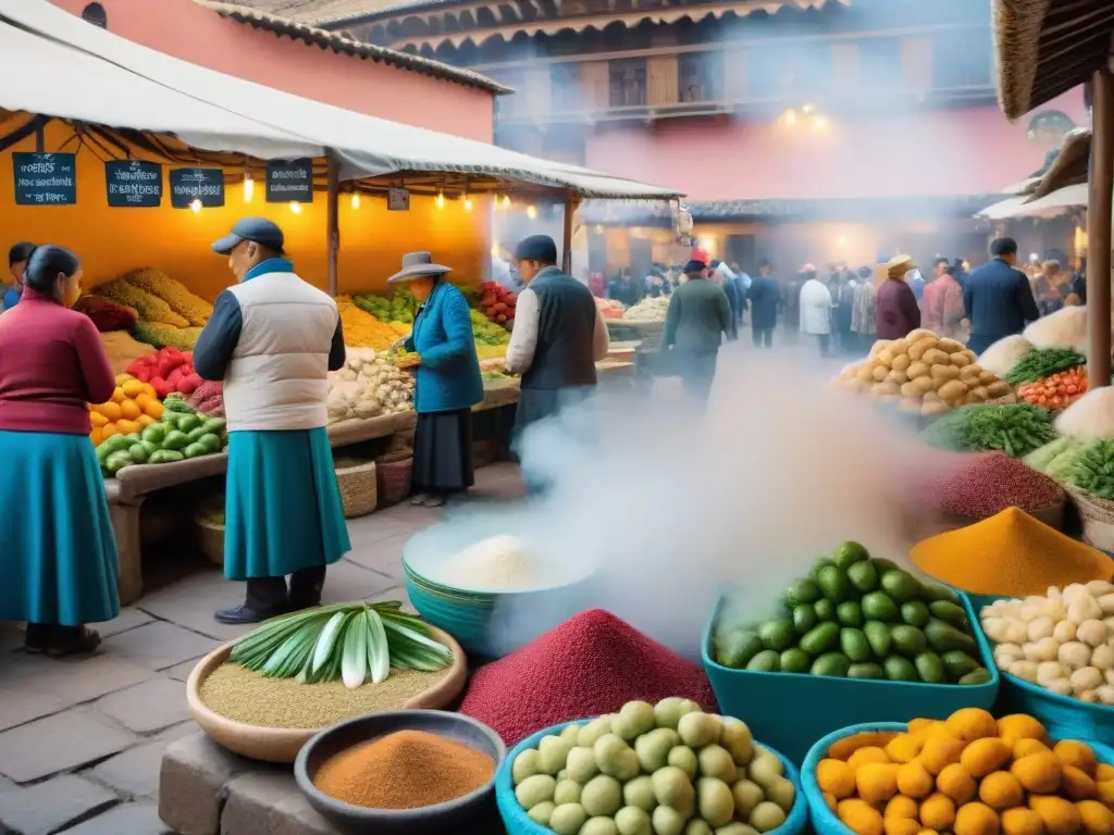 Vivid colores y sabores en el bullicioso Mercado San Pedro Cusco, una experiencia gastronómica única