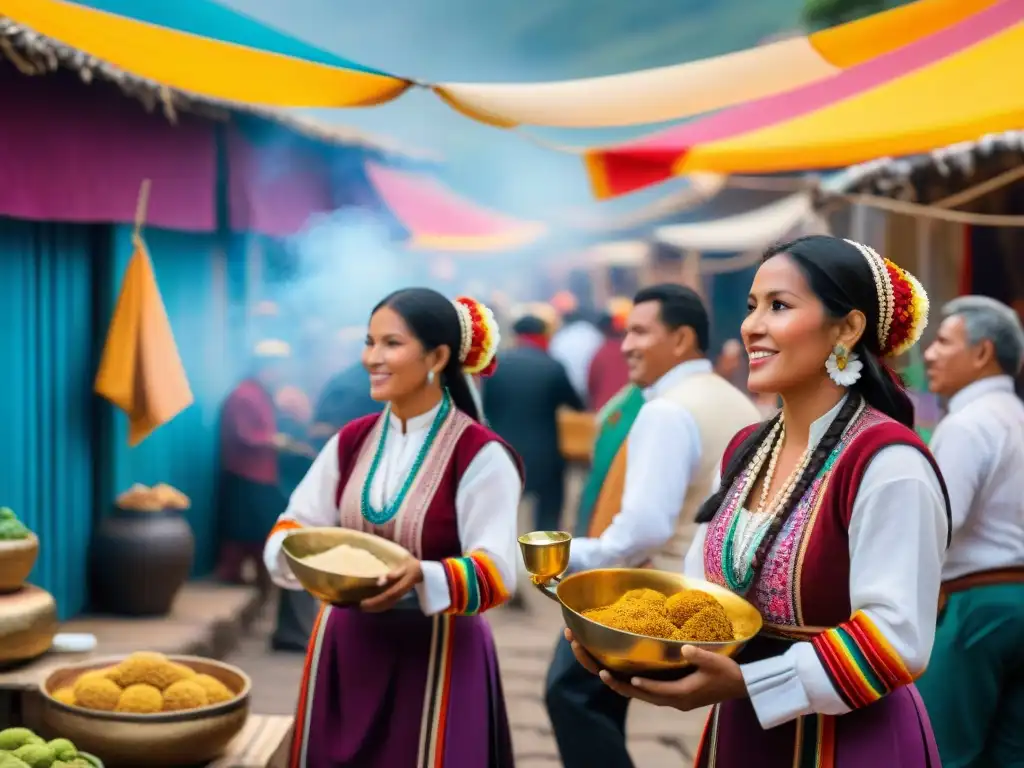 Celebración colorida en el Festival de la Chicha Morada en Perú: gastronomía peruana en su esplendor