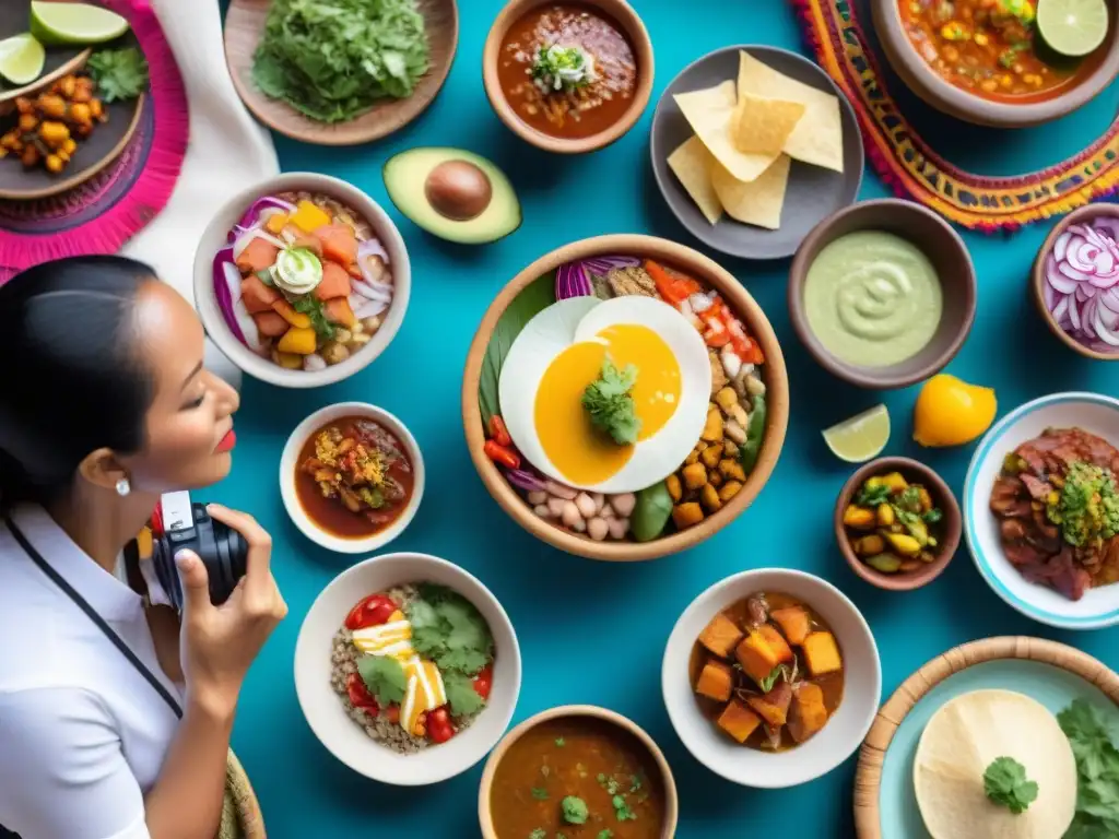 Colorido festival gastronómico en Perú con sabores autóctonos y diversidad de platos tradicionales