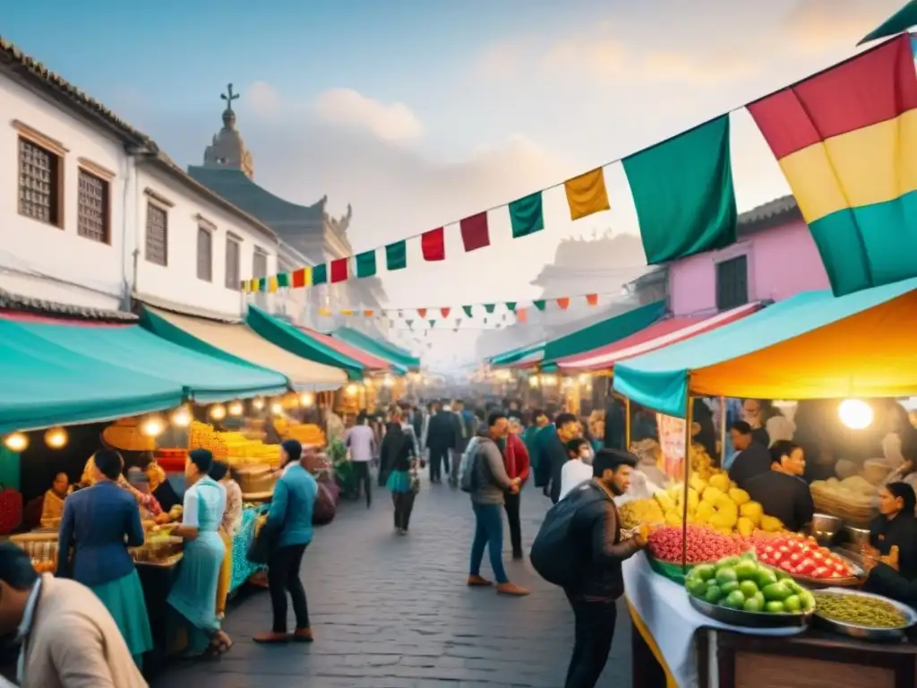 Colorido mercado de bebidas en Lima, Perú, con start-ups locales innovadoras