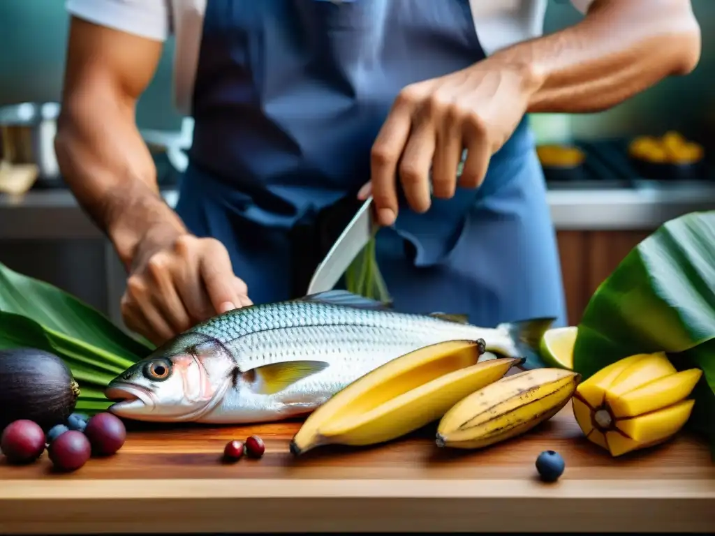 Deliciosa preparación de paiche con ingredientes amazónicos