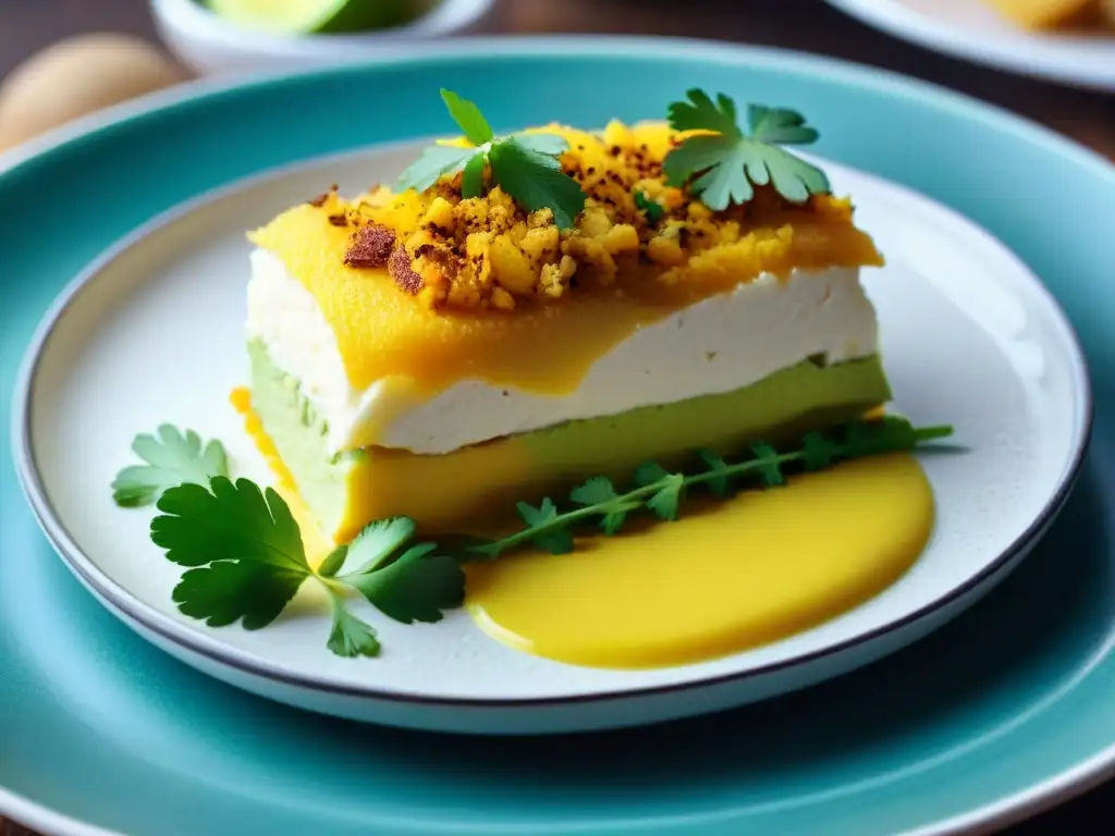 Deliciosa receta causa limeña con papa amarilla y vibrantes colores