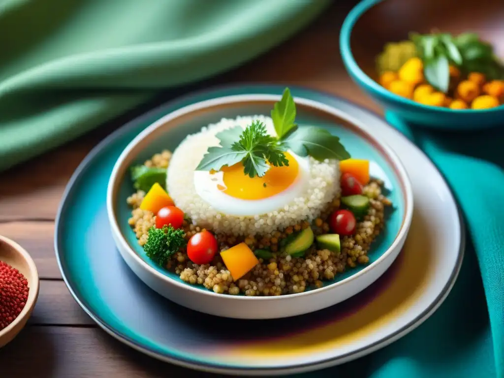 Una deliciosa Caigua Rellena peruana con quinoa, verduras y especias, en plato tradicional, evocando autenticidad culinaria