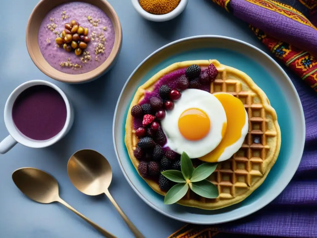 Un desayuno peruano con ingredientes autóctonos en vibrantes fusiones contemporáneas