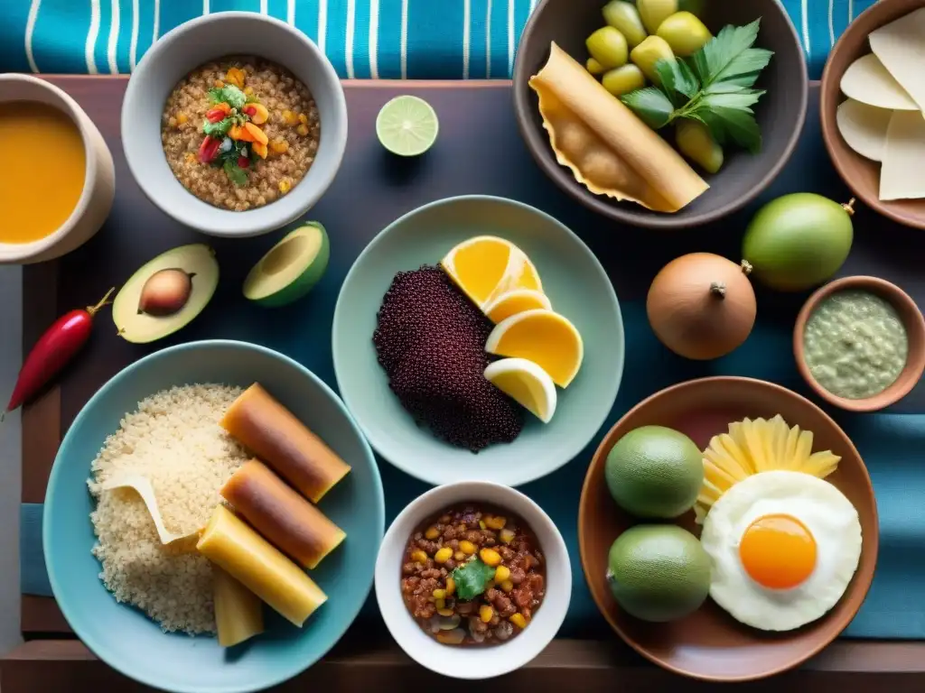 Un desayuno peruano con ingredientes autóctonos fusionados en vibrantes colores y sabores