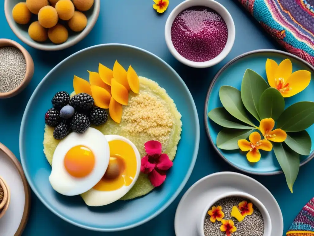 Un desayuno peruano innovador y tradicional con toques creativos y coloridos