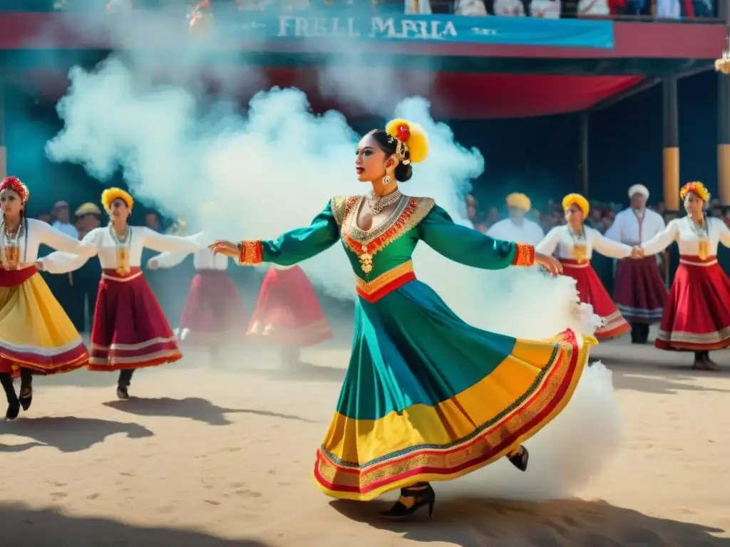 Un despliegue vibrante de la danza tradicional Marinera en el Festival de la Marinera y el Cabrito, celebrando la rica cultura peruana