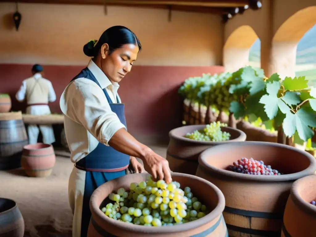 Una destilería tradicional peruana donde se elabora Pisco, destacando la historia y tradición del pisco en Perú