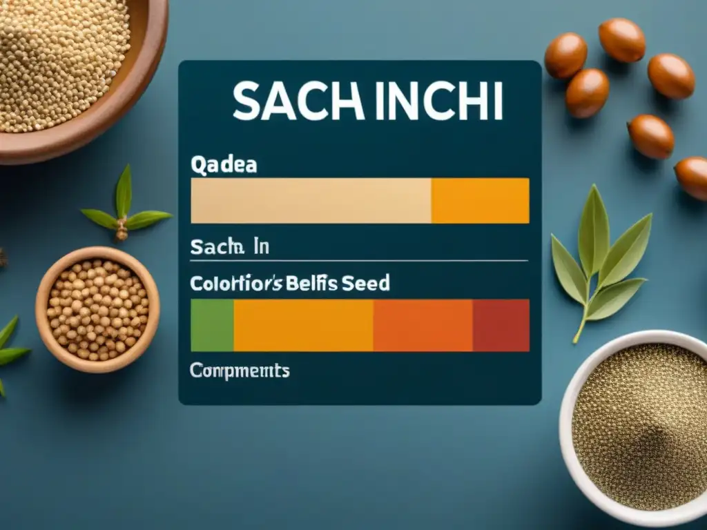 Comparación detallada de los nutrientes entre Sacha Inchi, chía, quinoa y linaza