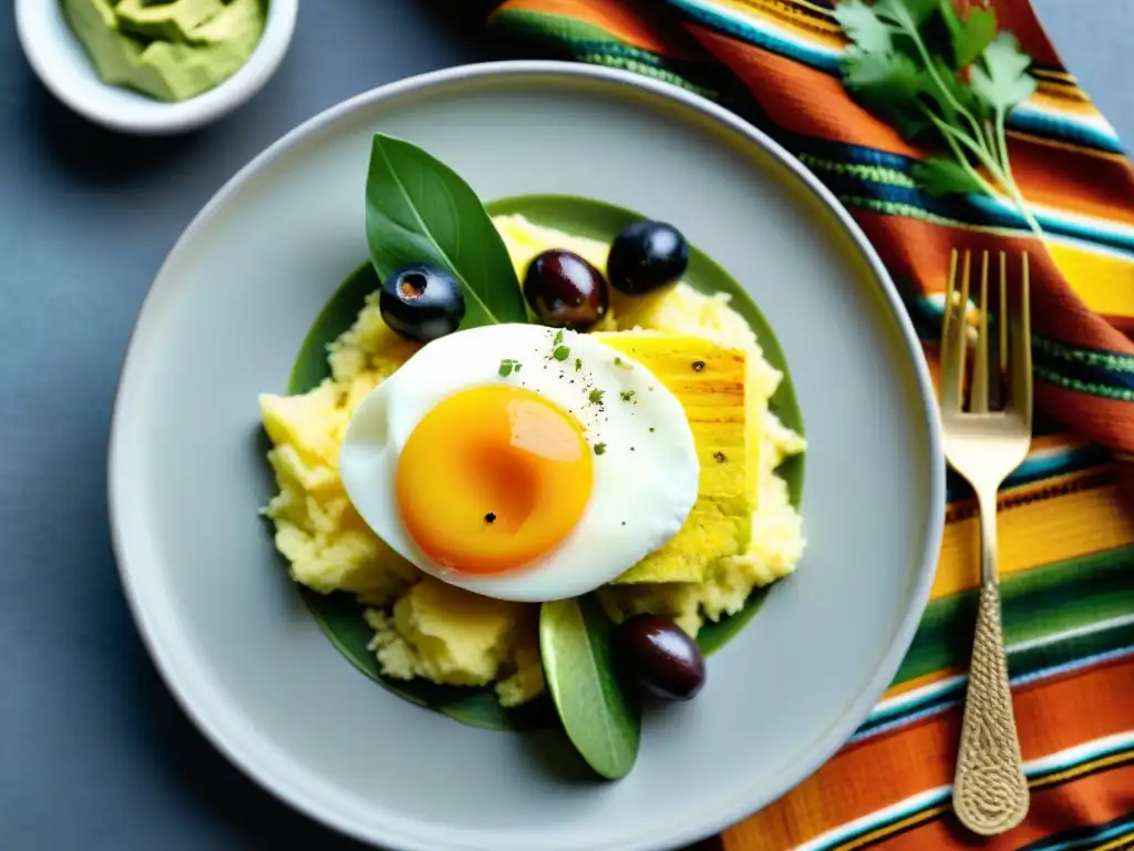 Una representación detallada de la rica historia y receta de causa limeña, con capas de colores vibrantes y sabores auténticos