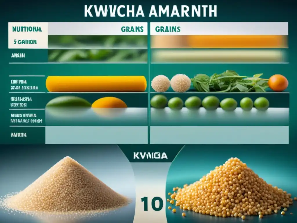 Comparación detallada de valores nutricionales de Kiwicha con otros granos andinos