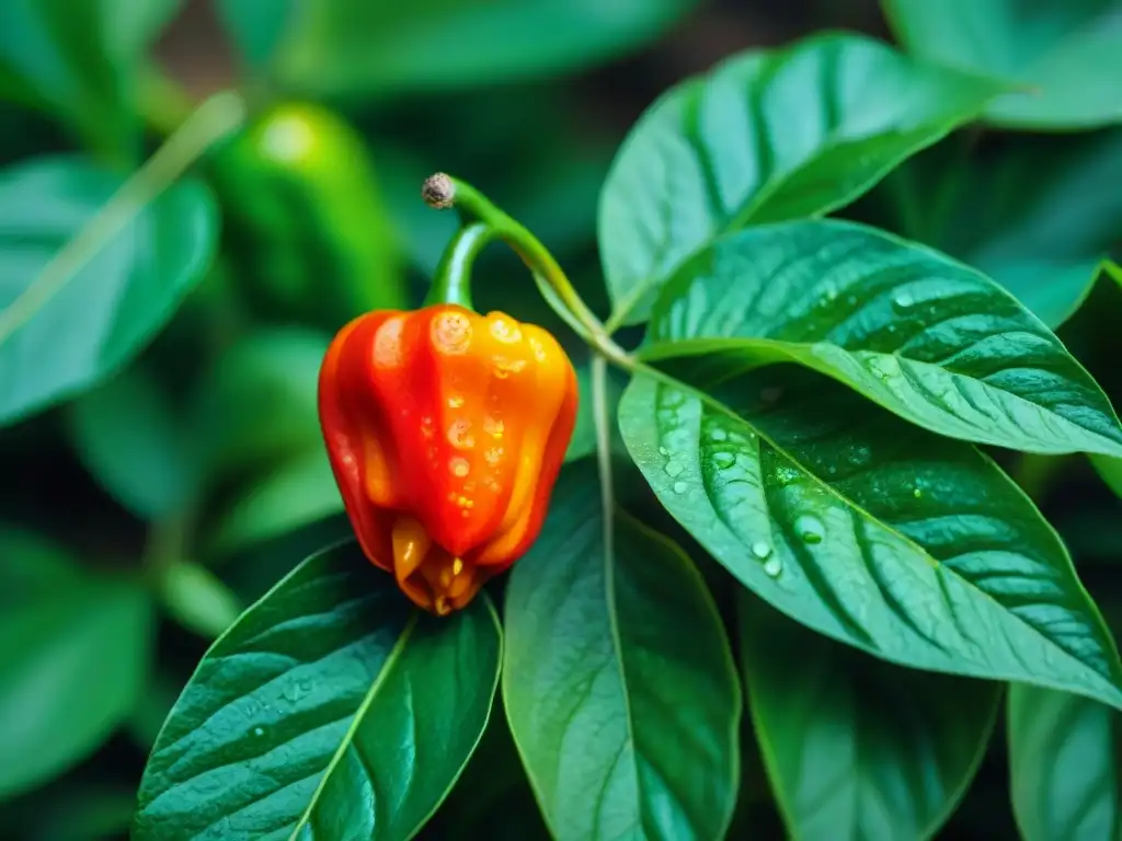 Detalle del vibrante Ají Charapita resaltando su importancia en cocina peruana