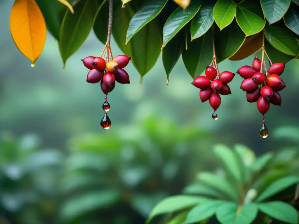 Detalles del camu camu en la exuberante selva del Amazonas