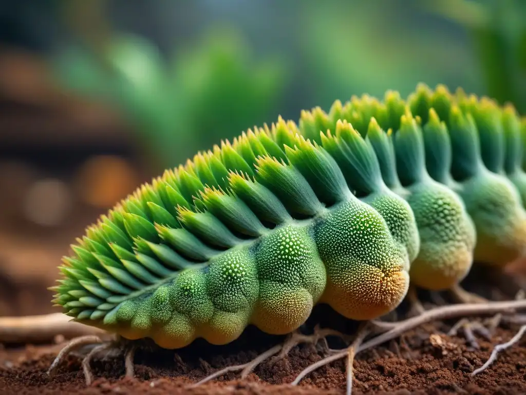 Detalles vibrantes de una arracacha recién cosechada, resaltando su forma única y colores terrosos