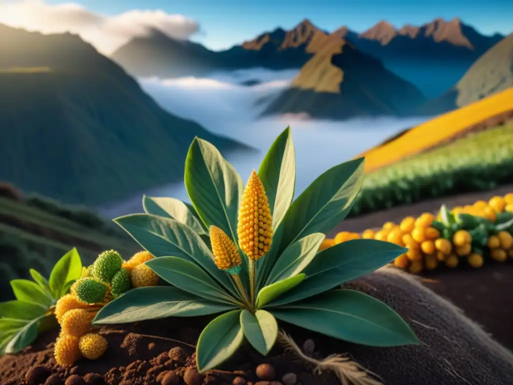 Kiwicha Andina: Detalles en 8k de un superalimento ancestral Detalles vibrantes de la kiwicha andina en los Andes: beneficios de la superfood