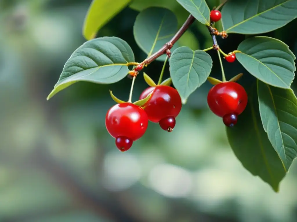 Delicioso molle rojo: tradición y sabor en la cocina moderna Detalles vibrantes del molle rojo en árbol verde: ingrediente ancestral en cocina moderna