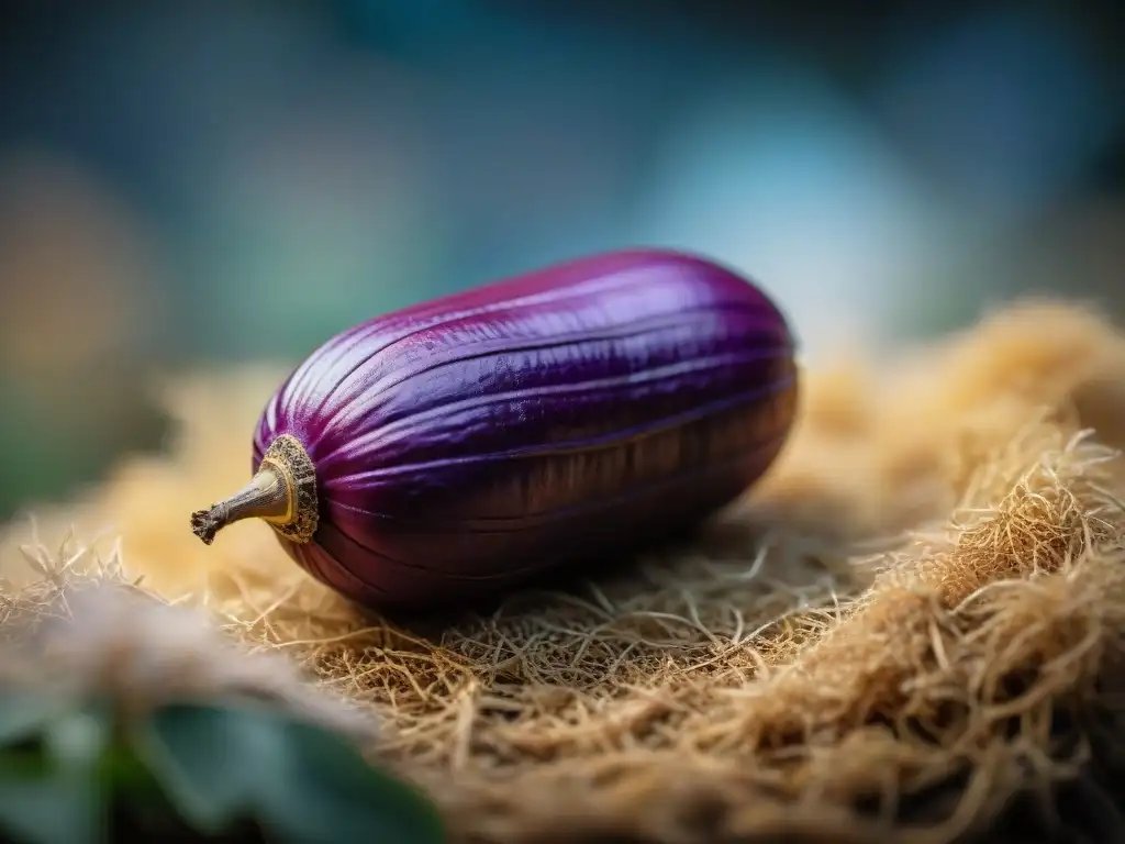 Detalles vibrantes de un tubérculo morado de mashua andina