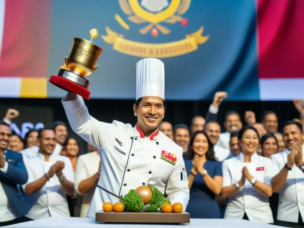 Un emocionante momento en una premiación internacional de gastronomía peruana