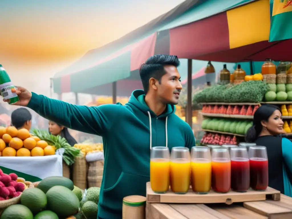 Emprendedora peruana destaca su marca de jugos naturales en feria