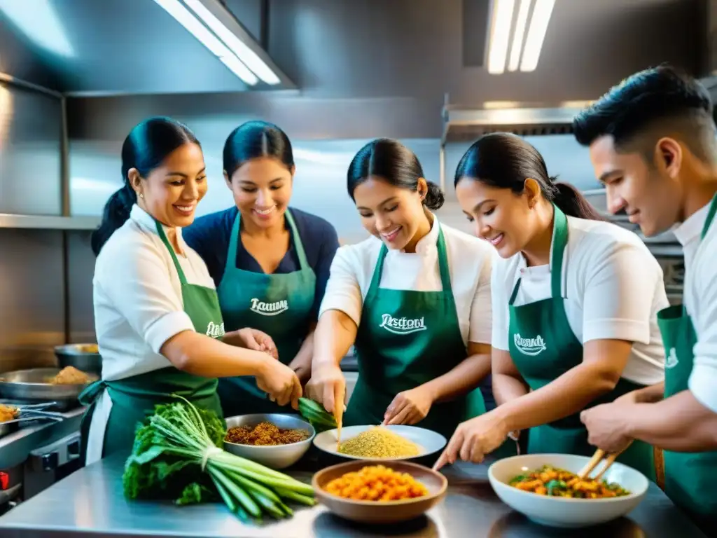 Un equipo diverso en una cocina peruana, unidos por la gastronomía, el éxito y la inclusión social