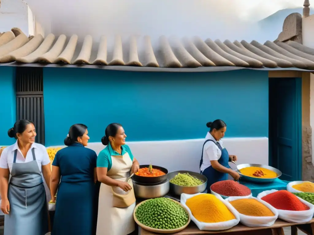 Escena vibrante de la gastronomía tradicional peruana en Arequipa