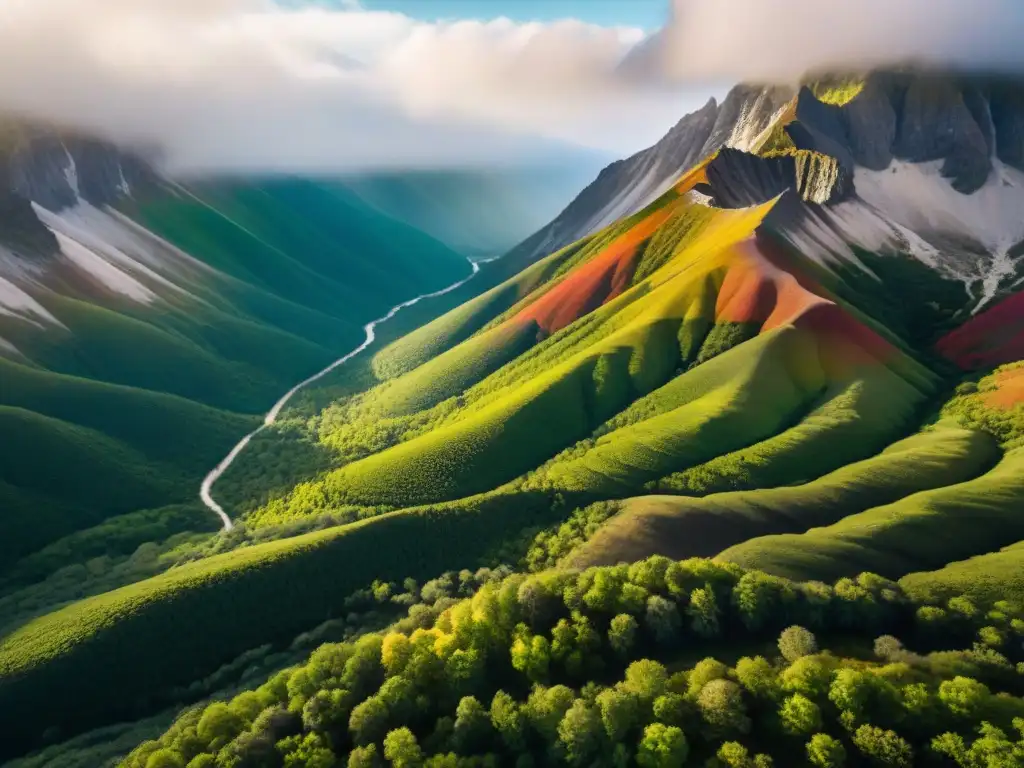 Experiencia gastronómica en la majestuosa montaña de siete colores, con colores vibrantes y terreno rugoso