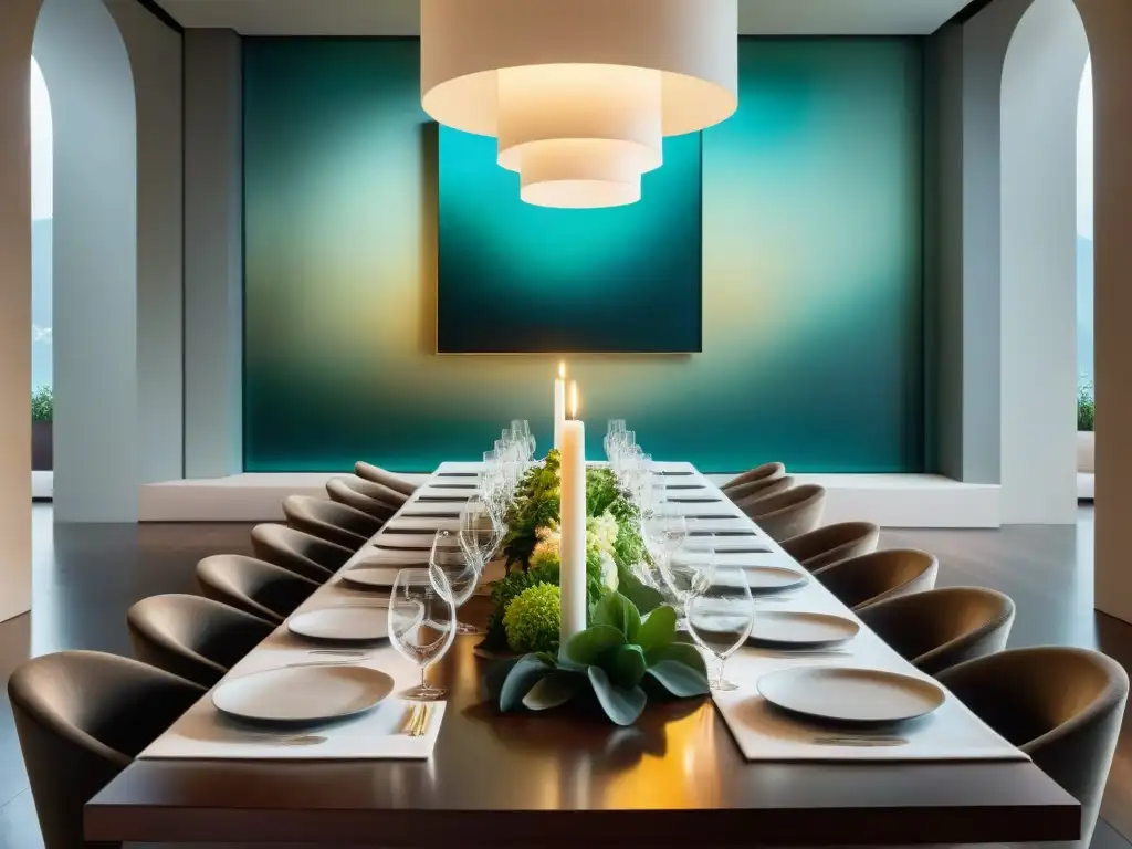 Experiencia gastronómica en museo Lima: Elegante comedor iluminado con velas y chefs preparando platos