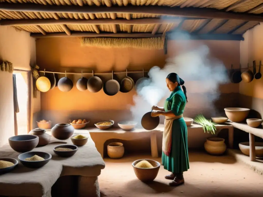 Un experto en conservación de alimentos en Perú sazona y cuelga tiras de carne en una cocina tradicional de la Sierra