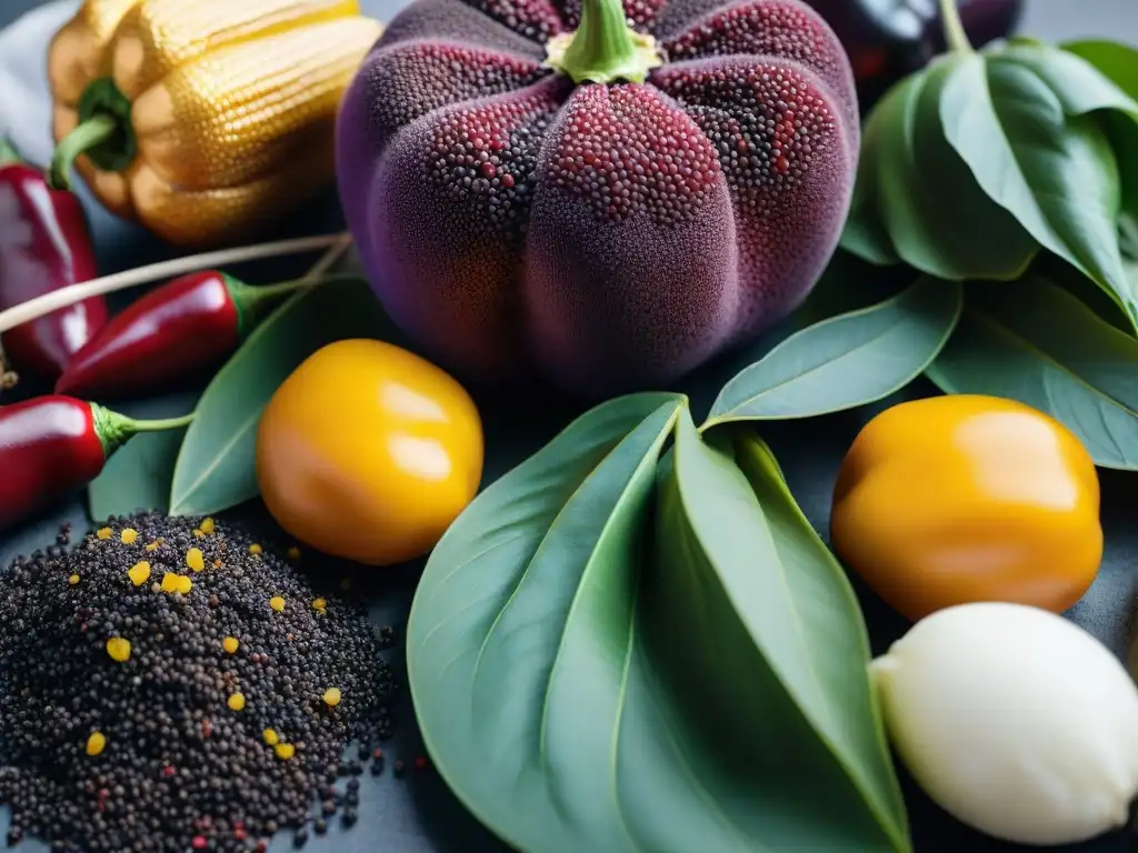 Una explosión de color y texturas con ingredientes naturales de la cocina peruana: maíz morado, rocoto, lúcuma, huacatay y quinua negra