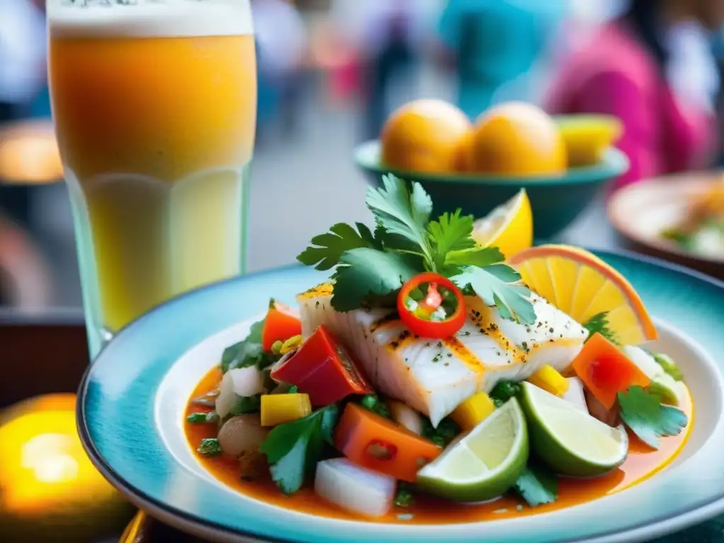 Una explosión de colores y sabores en un ceviche tradicional peruano en Lima