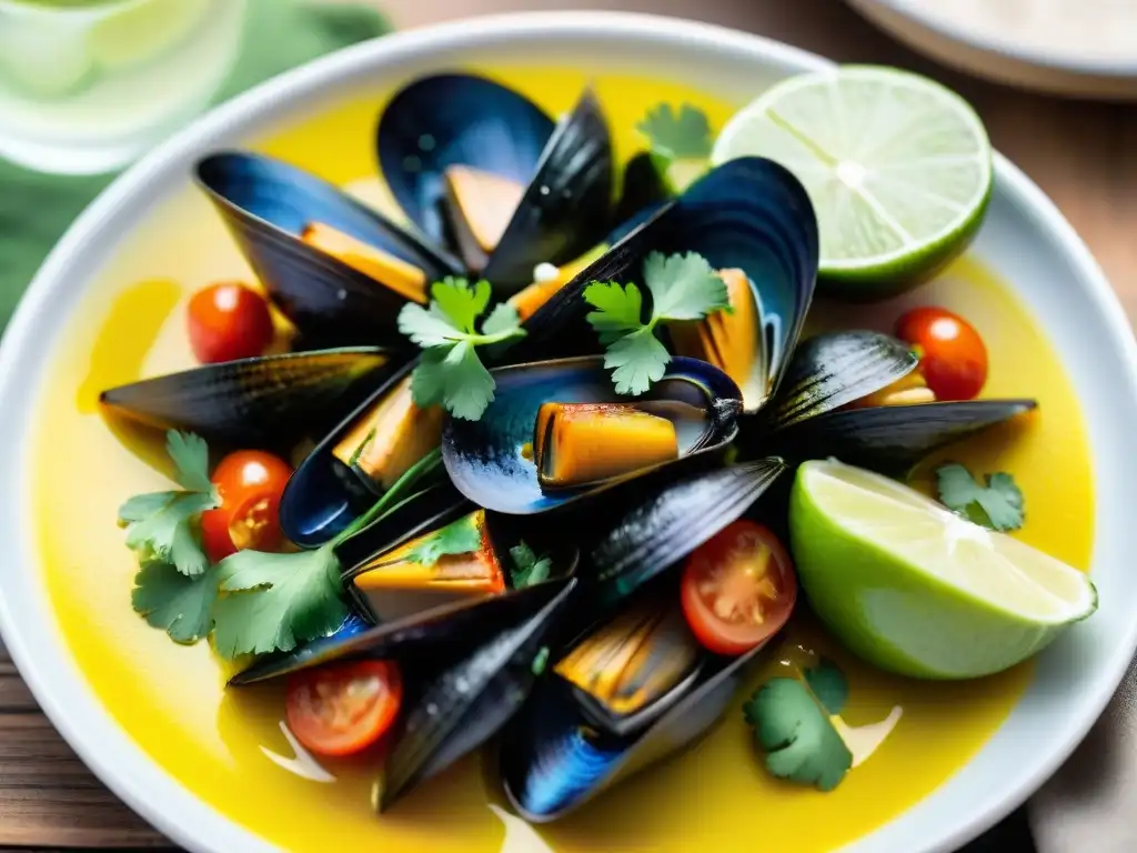 Una explosión de colores y sabores en una receta tradicional choros a la chalaca