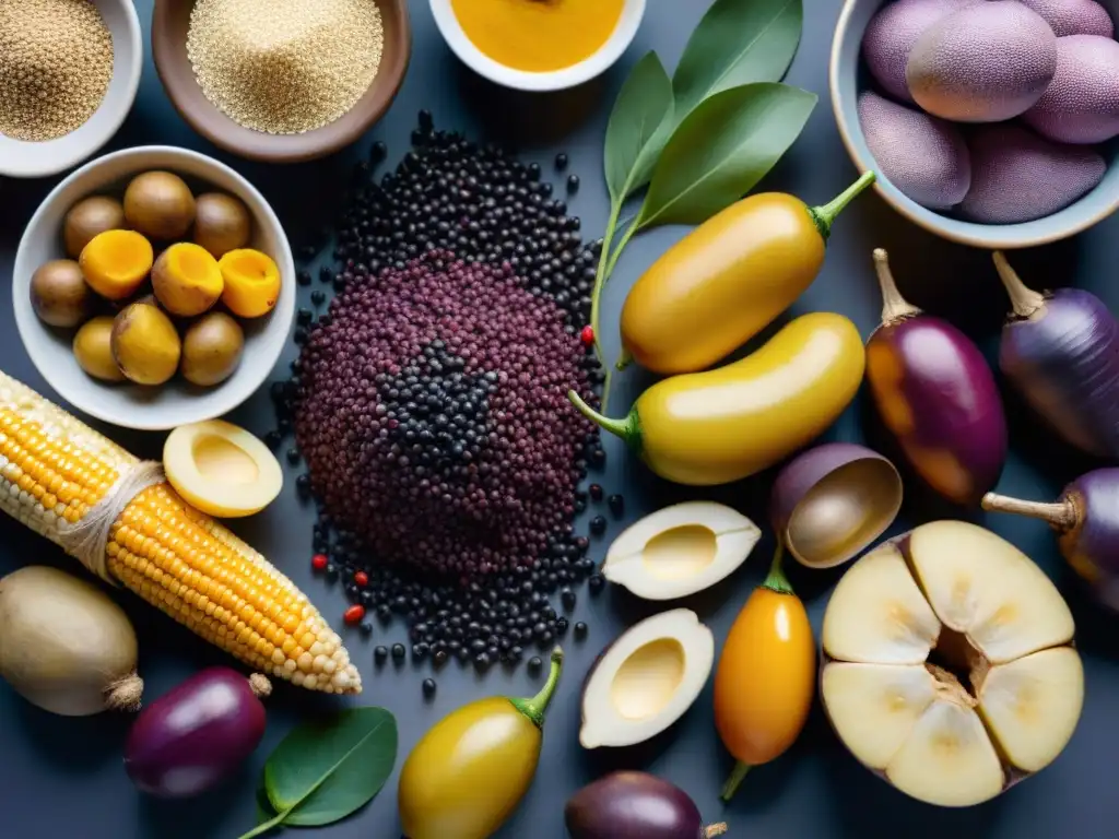 Una explosión de colores y texturas de la gastronomía peruana ingredientes autóctonos