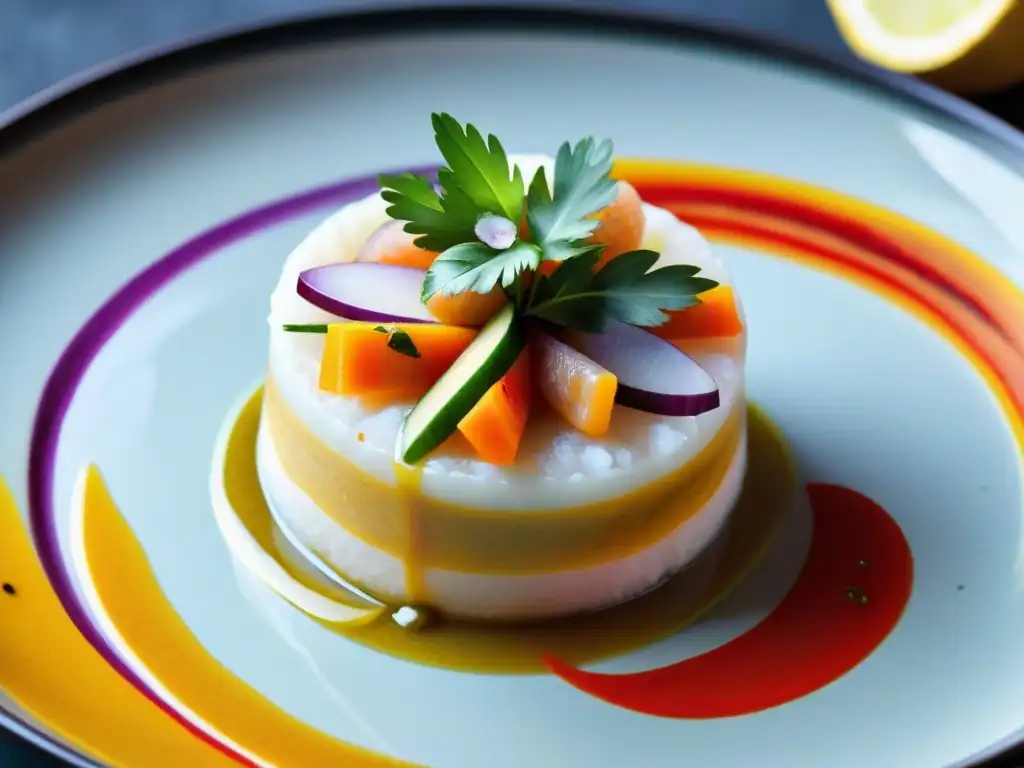 Una explosión de sabores en un ceviche peruano con aderezos secretos