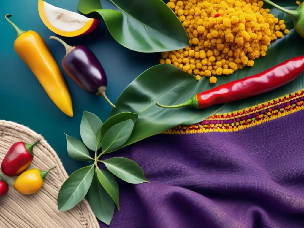 Una exquisita muestra de ingredientes peruanos en un textil tradicional