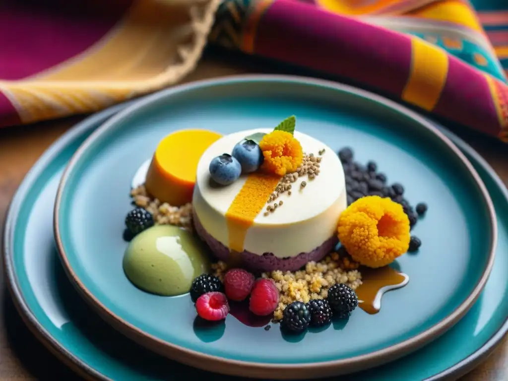 Exquisito estilismo alimentario en postres peruanos, destacando la mousse de chirimoya, helado de lúcuma y arroz con leche