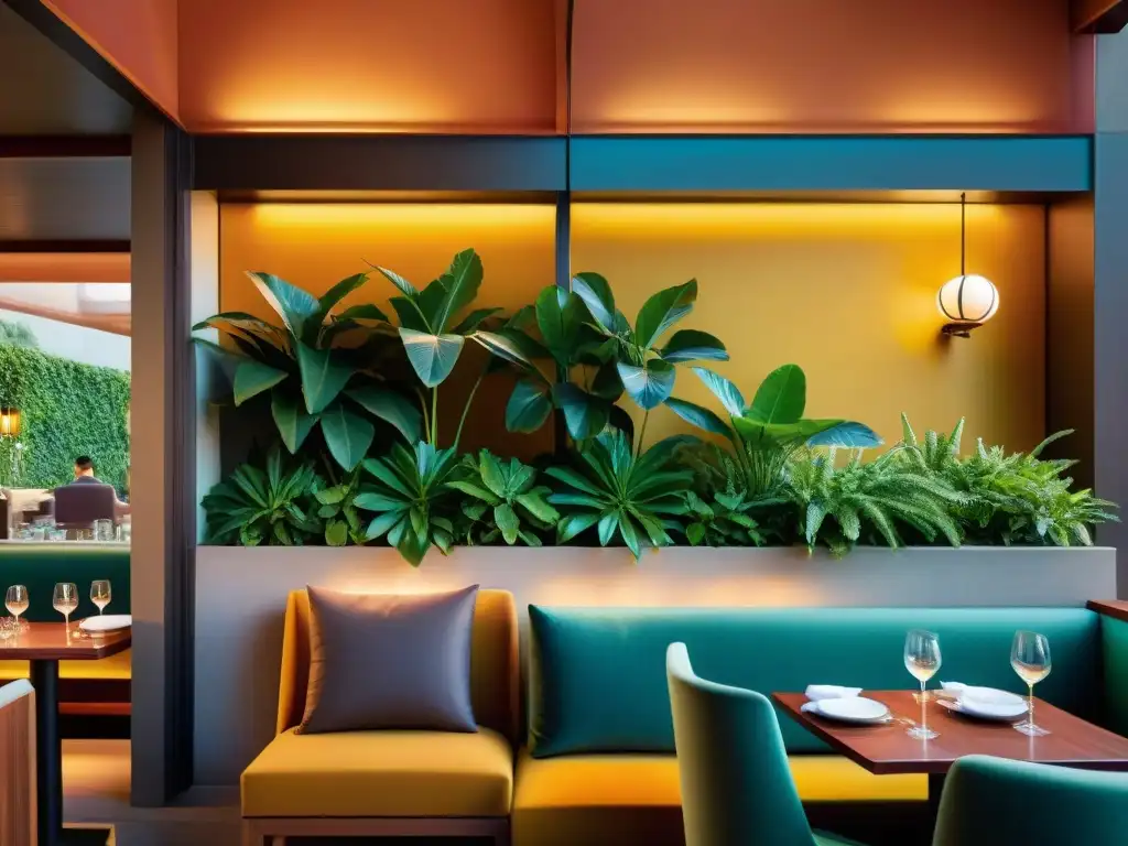 Exterior vibrante de Maido, restaurante de lujo en Lima con arquitectura moderna y motivos peruanos