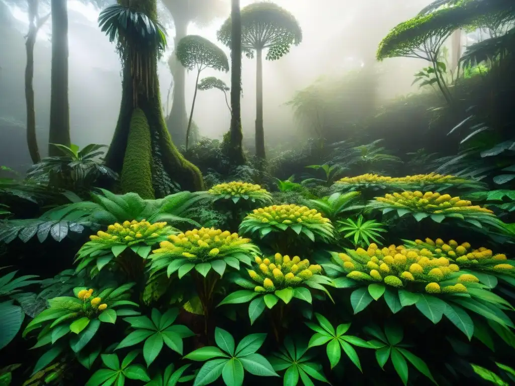 Explora la exuberante selva amazónica con altas plantas de sacha inchi