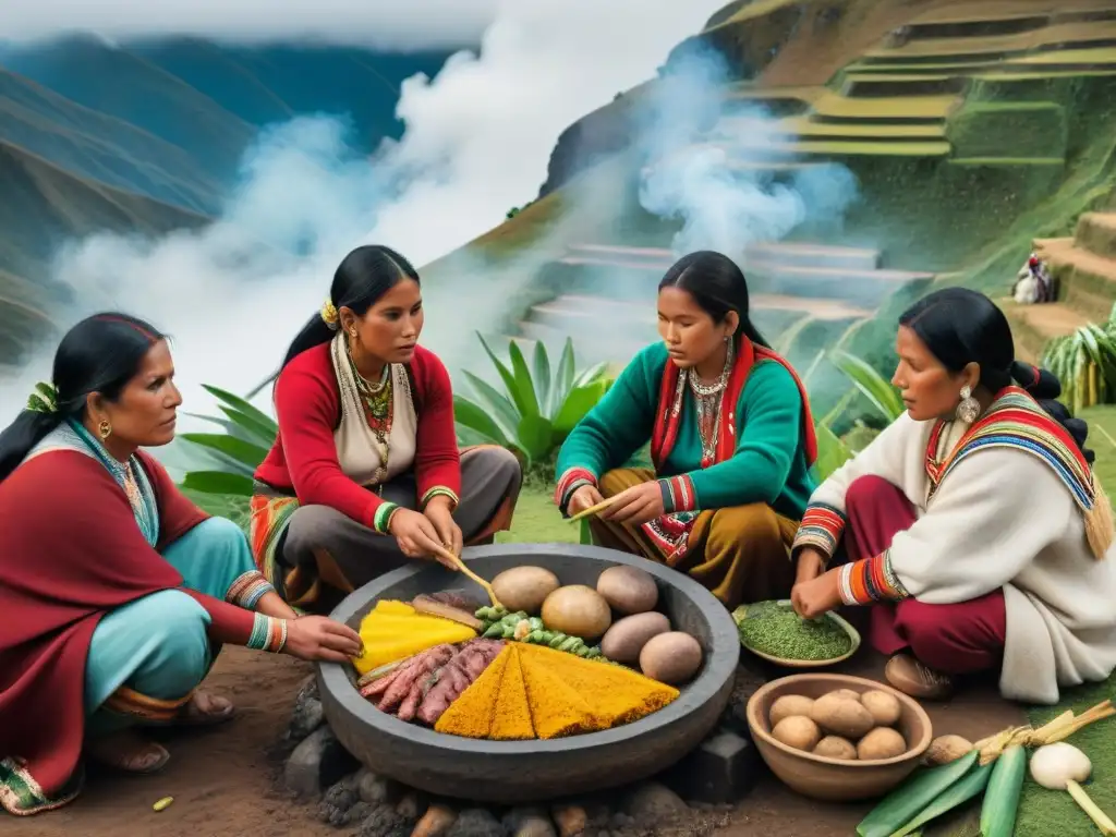 Una familia peruana preparando una Pachamanca: ritual ancestral cocina moderna