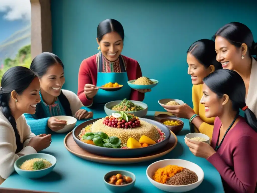 Una familia peruana comparte una comida de quinua, uniendo tradición e innovación culinaria