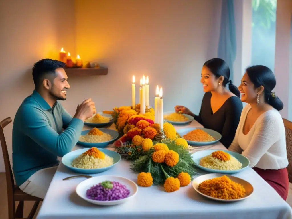 Una familia peruana celebra con recetas tradicionales en Día de los Muertos