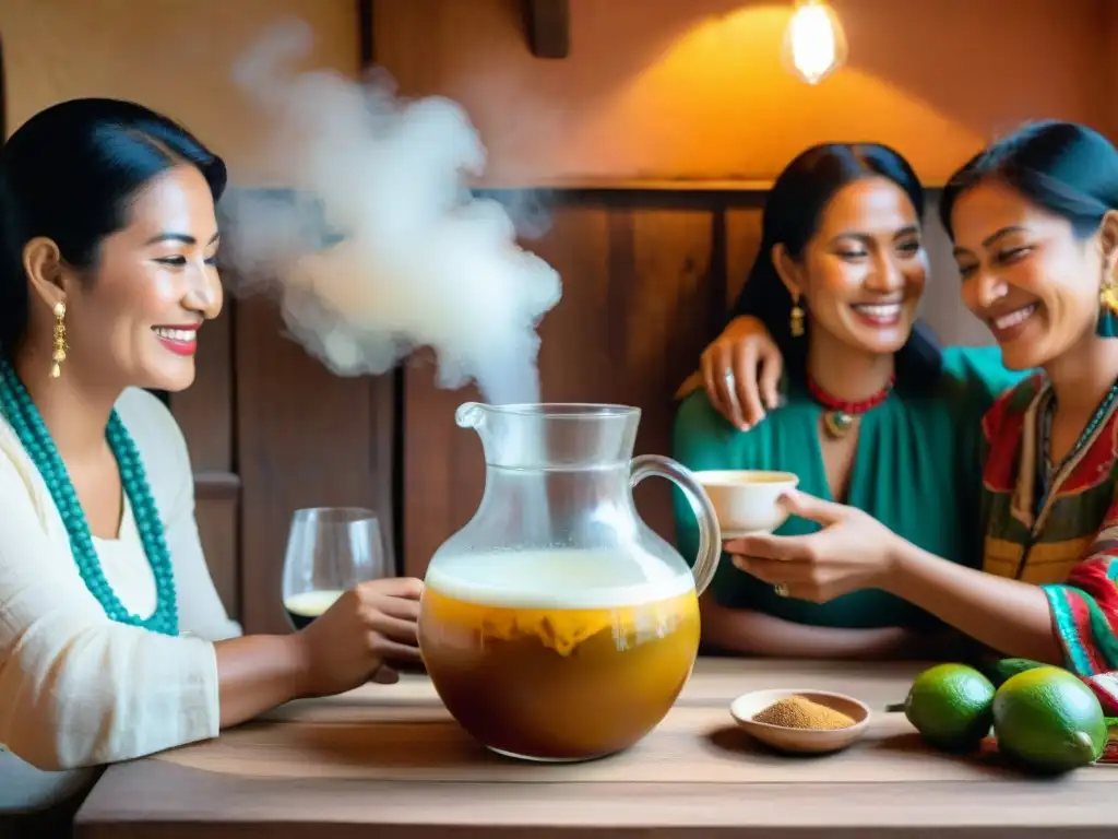 Una familia peruana tradicional comparte ponche de algarrobina, rescatando tradición y unión alrededor de la mesa