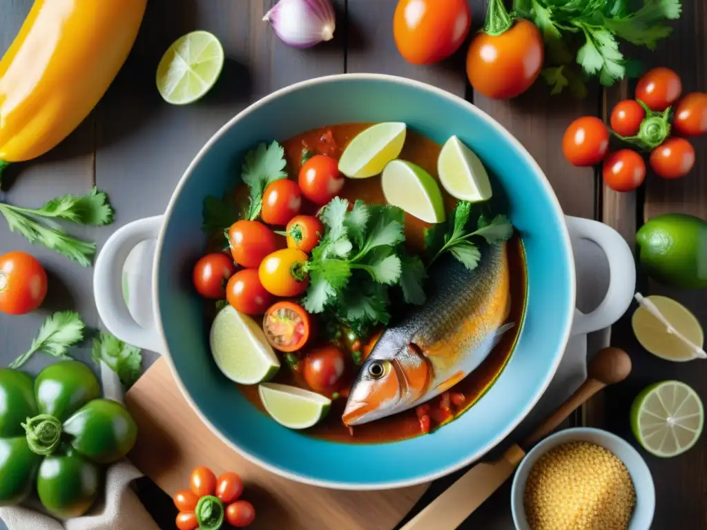 Un festín visual de ingredientes frescos para tu receta chilcano de pescado casero