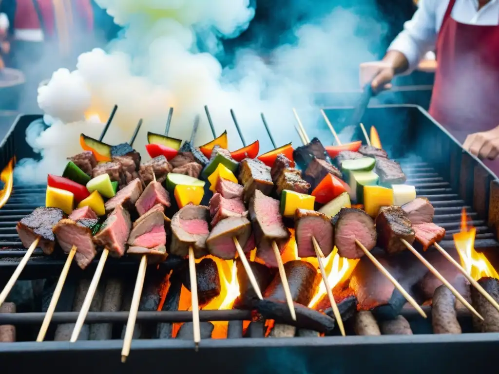 Una festividad culinaria vibrante en Lima: sabores autóctonos del Anticucho se mezclan con la animada atmósfera de la celebración