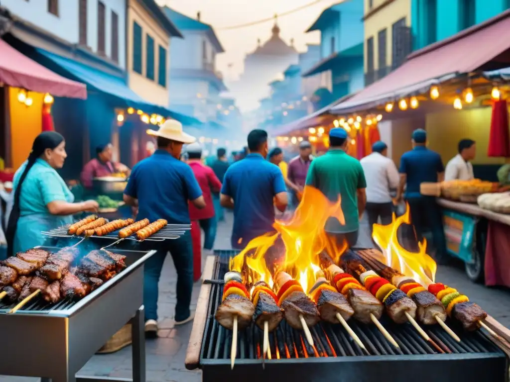 En la Fiesta del Anticucho en Lima: sabores autóctonos cobran vida en la bulliciosa calle de la capital peruana