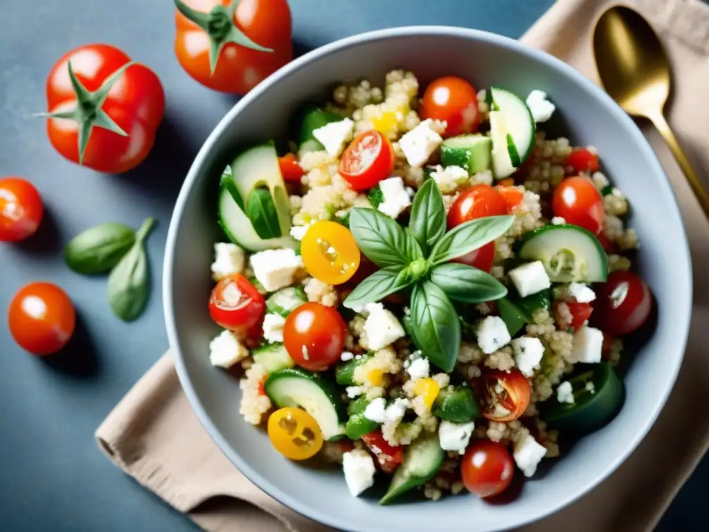 Deléitate con la frescura y colorido de una exquisita ensalada de quinua