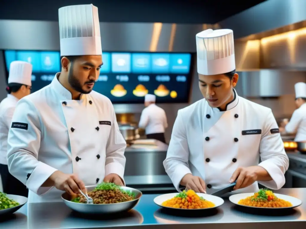 Una fusión gastronómica peruana con IA: chefs tradicionales y tecnología avanzada crean platos innovadores en cocina de vanguardia