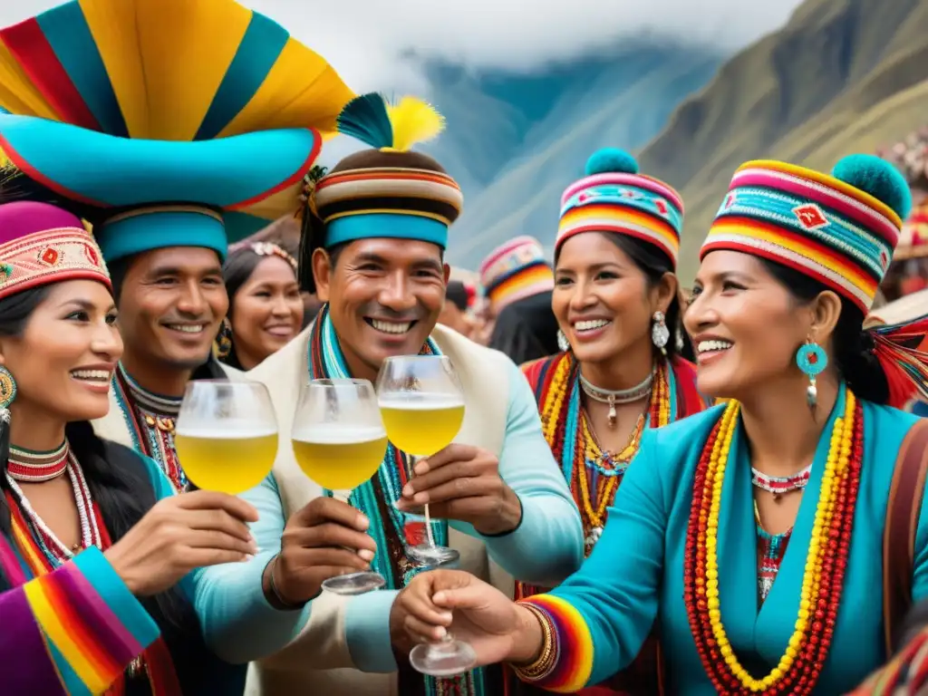 Grupo alegre brinda con pisco en celebración peruana, resaltando la Importancia del pisco en Perú