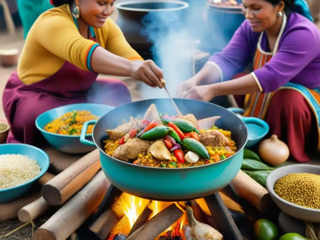 Un grupo de mujeres Afroperuanas preparan arroz con pollo, resaltando la gastronomía peruana con ingredientes autóctonos resisten