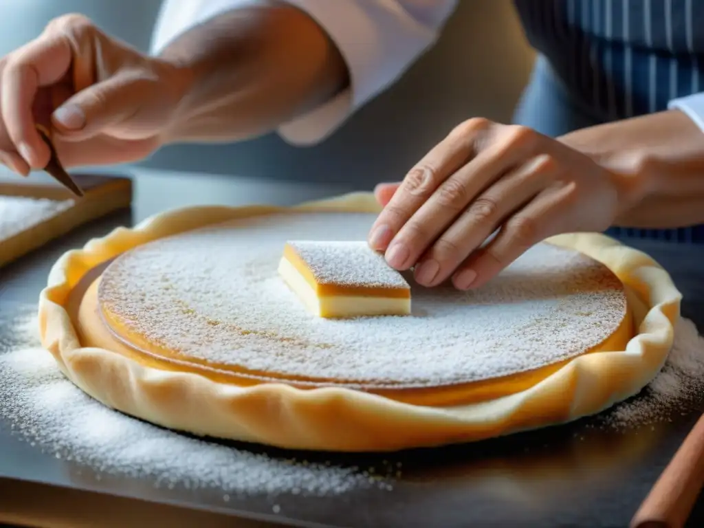 Las hábiles manos del chef crean el tradicional turrón de Doña Pepa