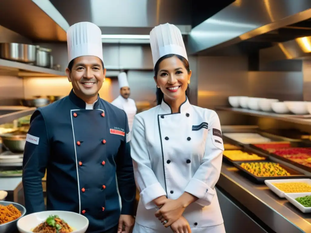 Historia de Astrid y Gastón: Chefes peruanos en cocina bulliciosa supervisan preparación de delicias culinarias